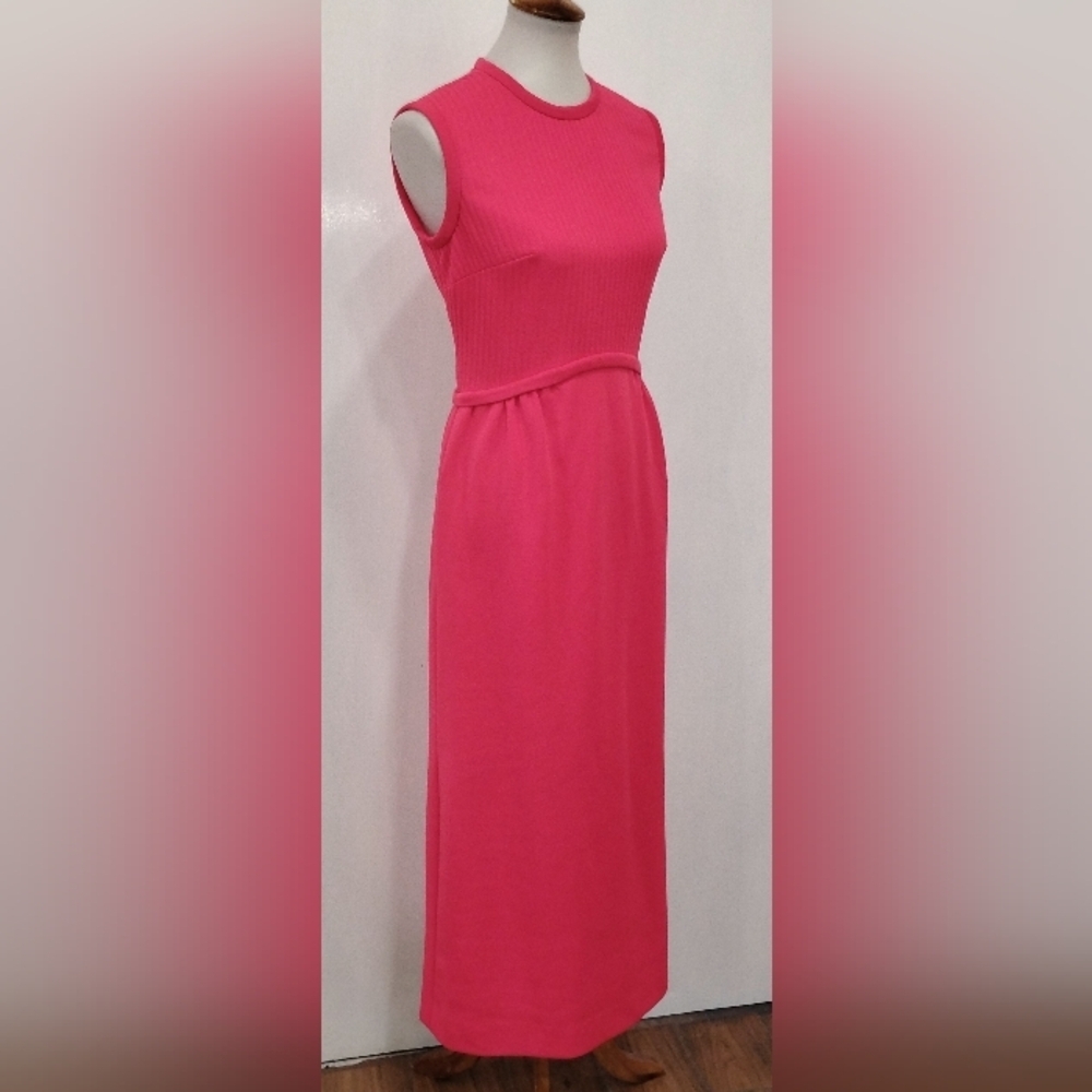 VINTAGE PRIMARY RED POLY MAXI DRESS
